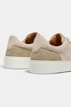 Baskets beiges en nubuck - Made in Italy