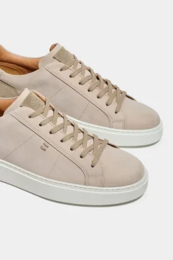 Baskets beiges en nubuck - Made in Italy