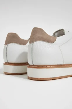 Baskets grainées blanches - Made in Italy