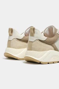Baskets running beiges et blanches - Made in Italy