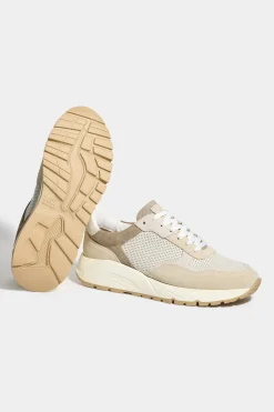 Baskets running beiges et blanches - Made in Italy