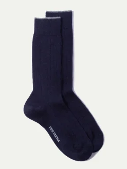 Bleu - Chaussettes courtes en laine ultra-résistante - Made in Italy