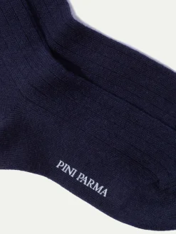 Bleu - Chaussettes courtes en laine ultra-résistante - Made in Italy