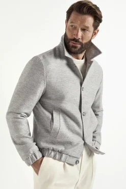 Blouson bomber gris clair - Made in Italy