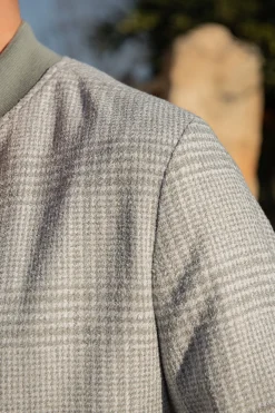 Blouson bomber gris clair Prince de Galles – Made in Italy