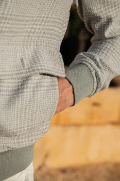Blouson bomber gris clair Prince de Galles – Made in Italy