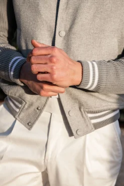Blouson college gris clair – Made in Italy