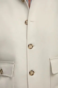 Bomber beige en coton et soie - Made in Italy