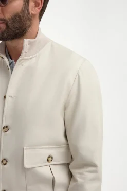 Bomber beige en coton et soie - Made in Italy
