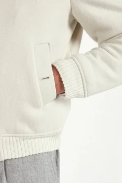 Bomber à capuche Blanc cassé - Made in Italy