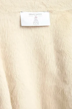Bomber côtelé en cachemire Blanc cassé avec fourrure - Made in Italy