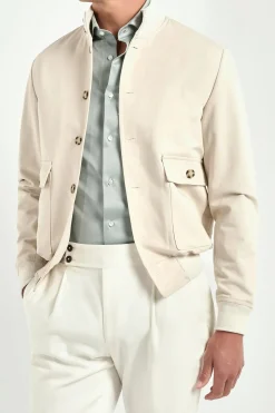 Bomber en coton beige - Made in Italy