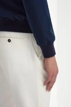 Bomber en coton et soie bleu - Made in Italy