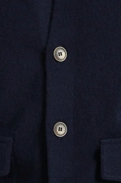 Bomber en maille de cachemire bleu – Made in Italy