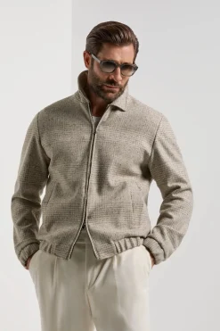 Bomber grège Prince de Galles - Made in Italy