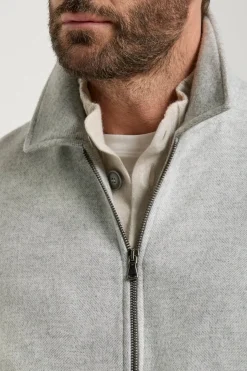 Bomber gris clair à chevrons - Made in Italy