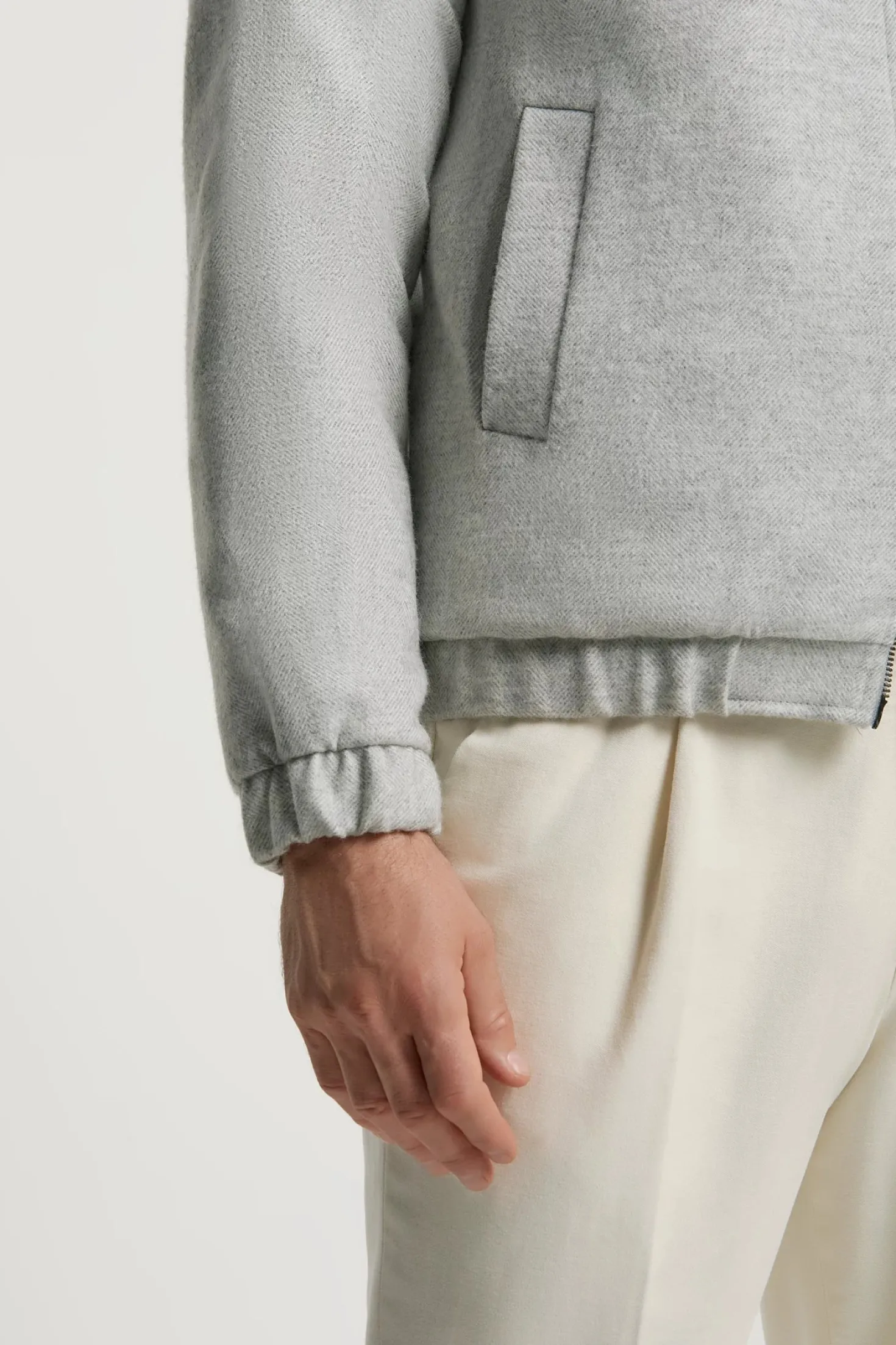 Bomber gris clair à chevrons - Made in Italy