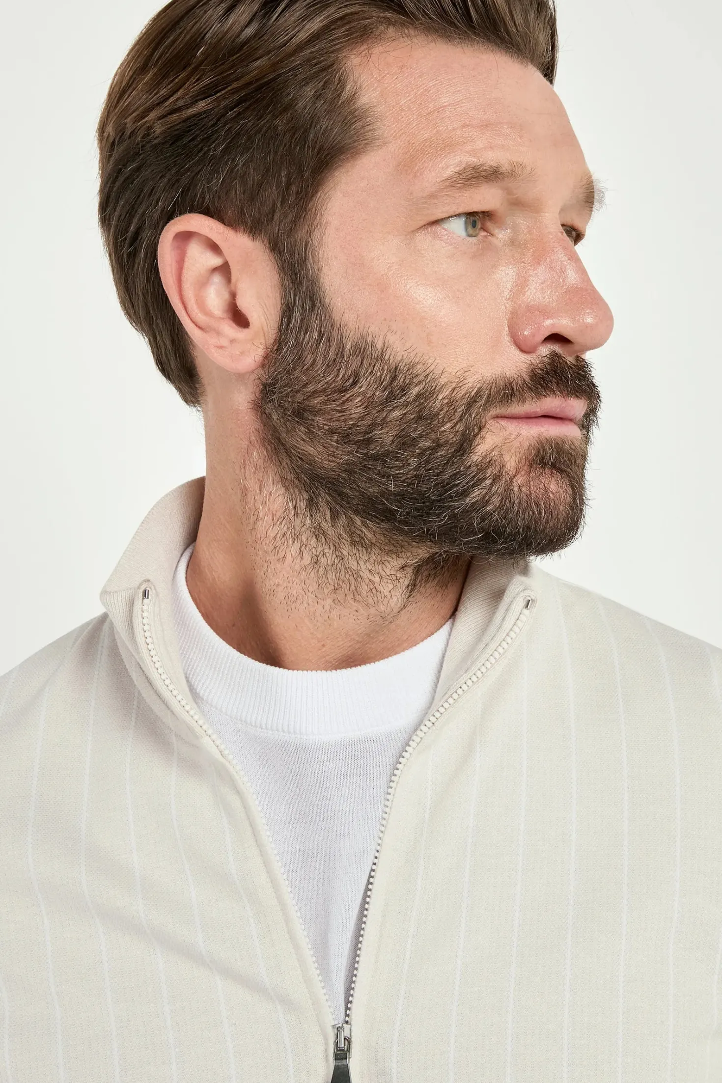 Bomber sable en jersey rayé - Made in Italy