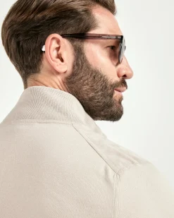 Bomber sable en maille et alcantara - Made in Italy