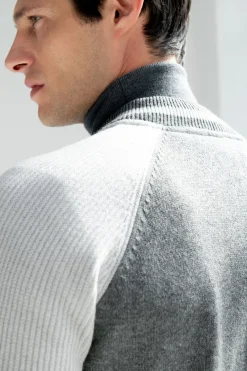 Bomber universitaire en maille gris - Made in Italy
