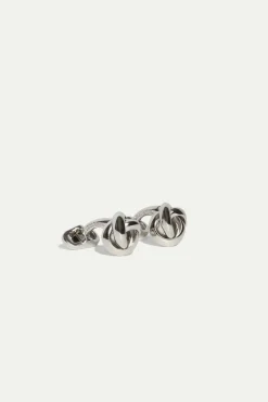 Boutons de manchette nœud argent - Made in Italy