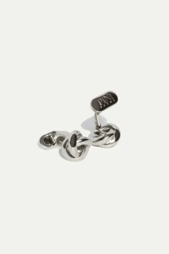 Boutons de manchette nœud argent - Made in Italy