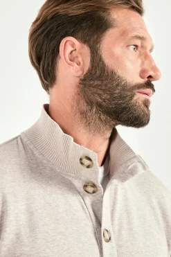 Cardigan en jersey taupe clair - Made in Italy