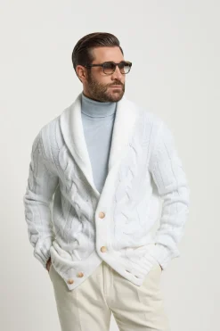 Cardigan en maille blanc - Made in Italy
