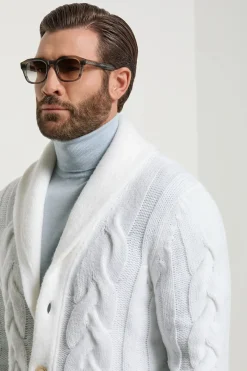 Cardigan en maille blanc - Made in Italy
