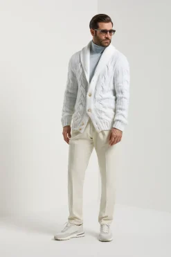 Cardigan en maille blanc - Made in Italy