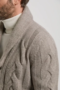 Cardigan en maille taupe - Made in Italy