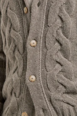 Cardigan en maille taupe - Made in Italy