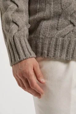 Cardigan en maille taupe - Made in Italy