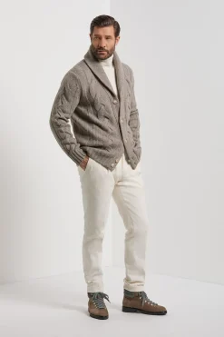 Cardigan en maille taupe - Made in Italy
