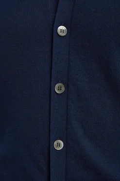Cardigan polo bleu - Made in Italy