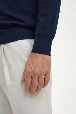 Cardigan polo bleu - Made in Italy