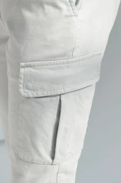 Cargo en toile stretch grise - Made in Italy