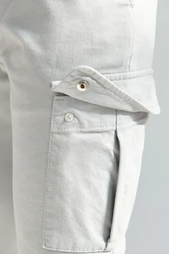 Cargo en toile stretch grise - Made in Italy