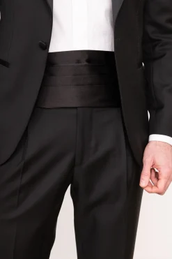 Ceinture de smoking noire en soie - Made in Italy