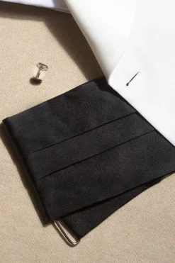 Ceinture de smoking noire en soie - Made in Italy