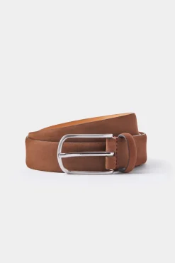 Ceinture en nubuck marron - Made in Italy