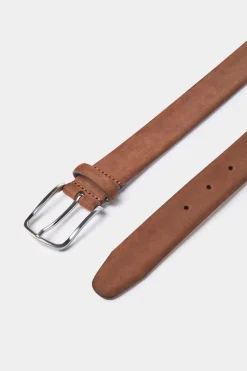 Ceinture en nubuck marron - Made in Italy