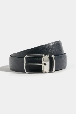 Ceinture réversible bleue et marron - Made in Italy