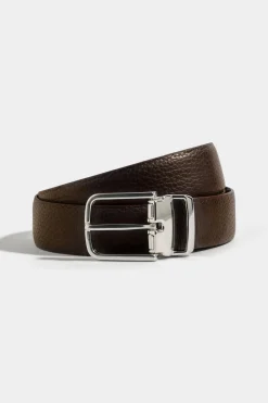Ceinture réversible bleue et marron - Made in Italy