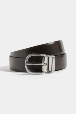 Ceinture réversible noire et marron - Made in Italy