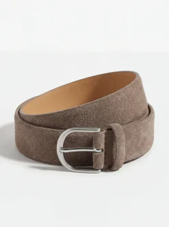 Ceinture taupe en daim - Made in Italy