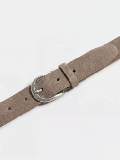 Ceinture taupe en daim - Made in Italy