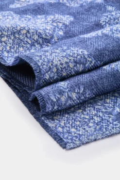 Écharpe fantaisie bleue et bleu avio - Made in Italy