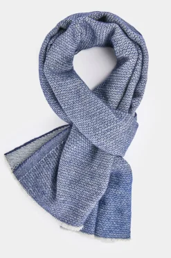 Écharpe fantaisie bleue et grise - Made in Italy