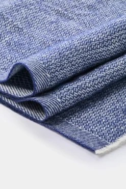Écharpe fantaisie bleue et grise - Made in Italy